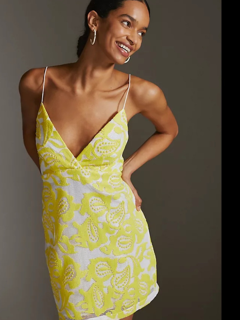 Anthropology Maeve Strappy Lace Mini Dress